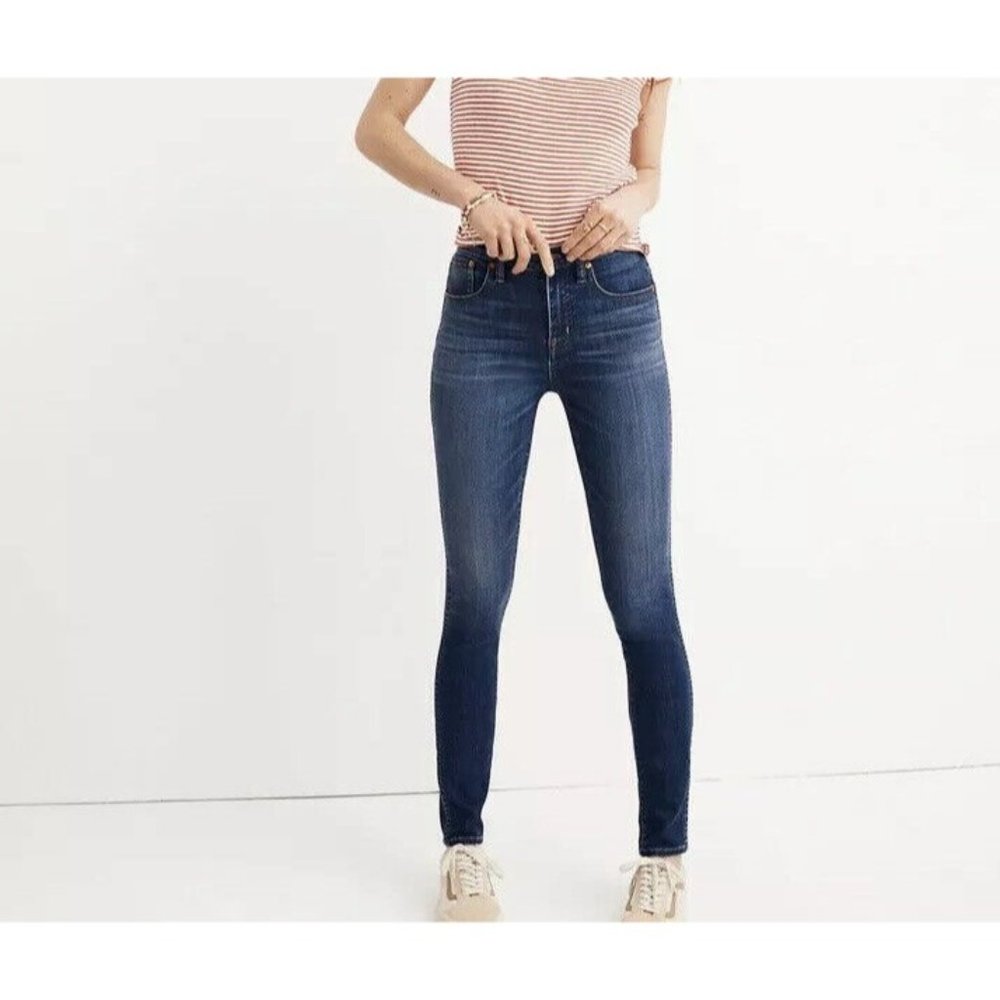 J Crew Women's 10" High-Rise Skinny Jeans in Danny Wash Size 29